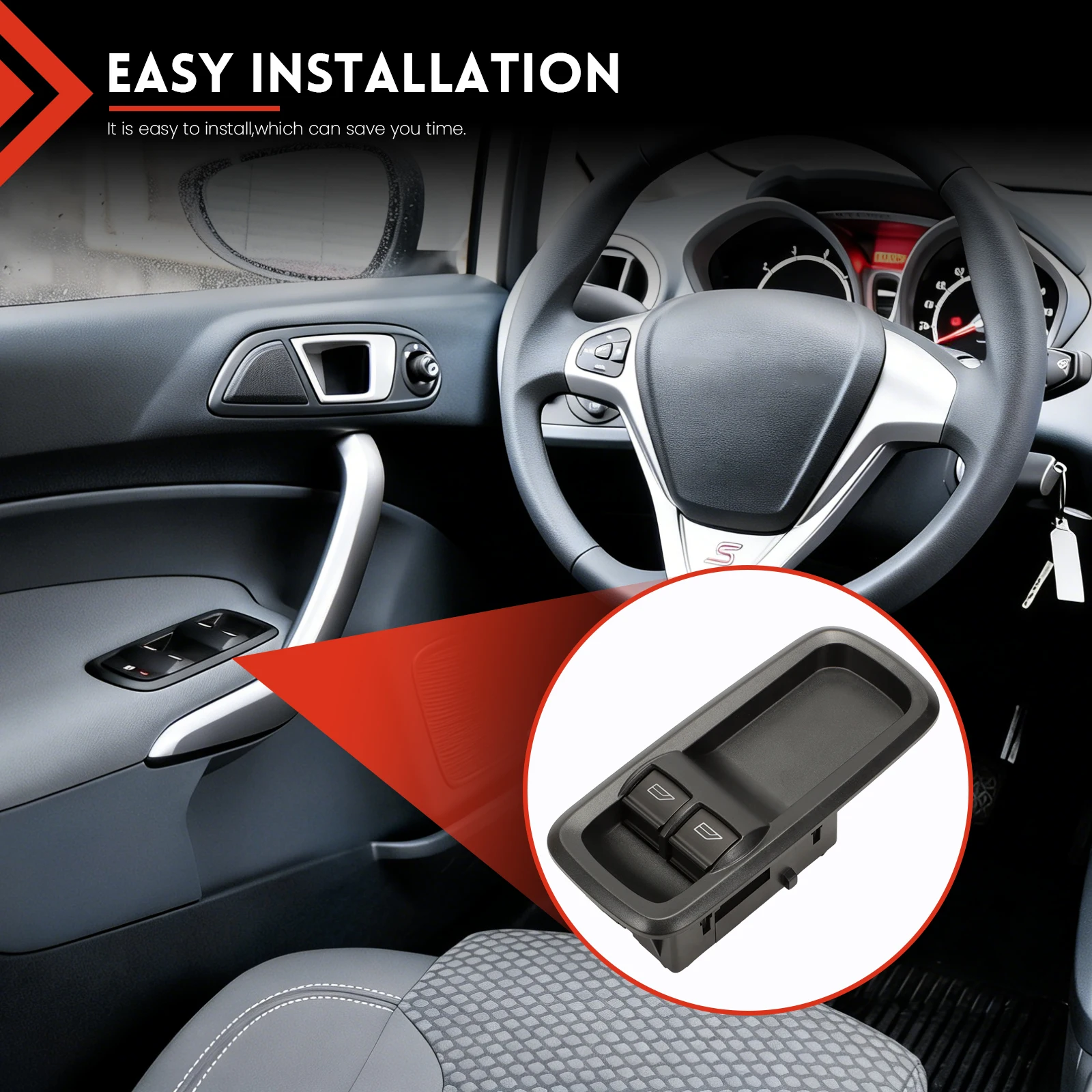 

8A6T-14A132-AC Front Left Power Window Switch 8A6T14A132AC For Ford Fiesta VI 1.4 TDCI