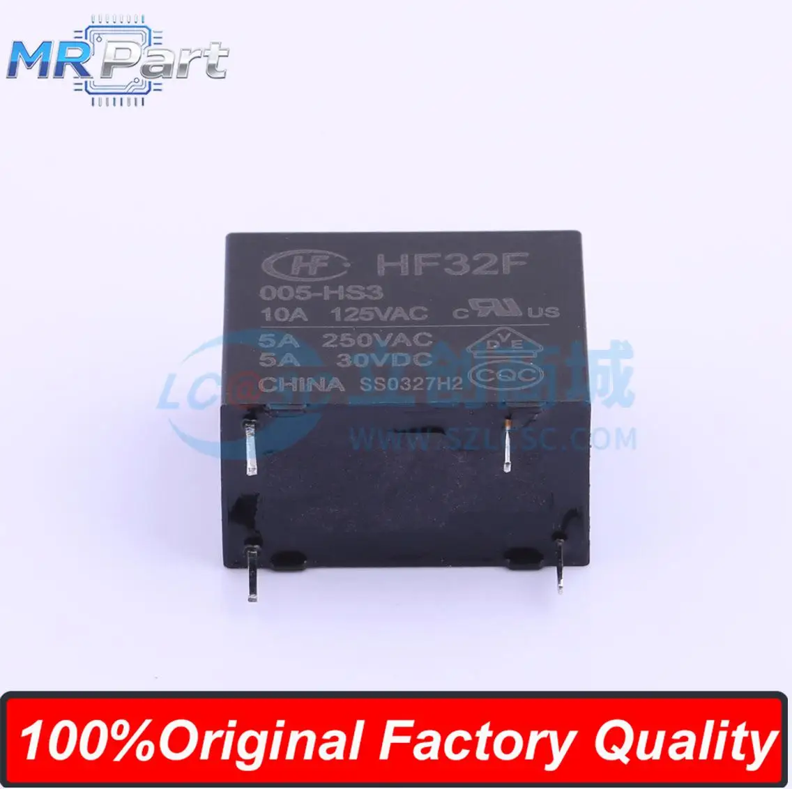 5Pieces HF32F/005-HS3 Ultra Small Medium Power 5V Relay 5A 250VAC 10A 125VAC Single Pole Single Throw - Normally Open 4 Pins