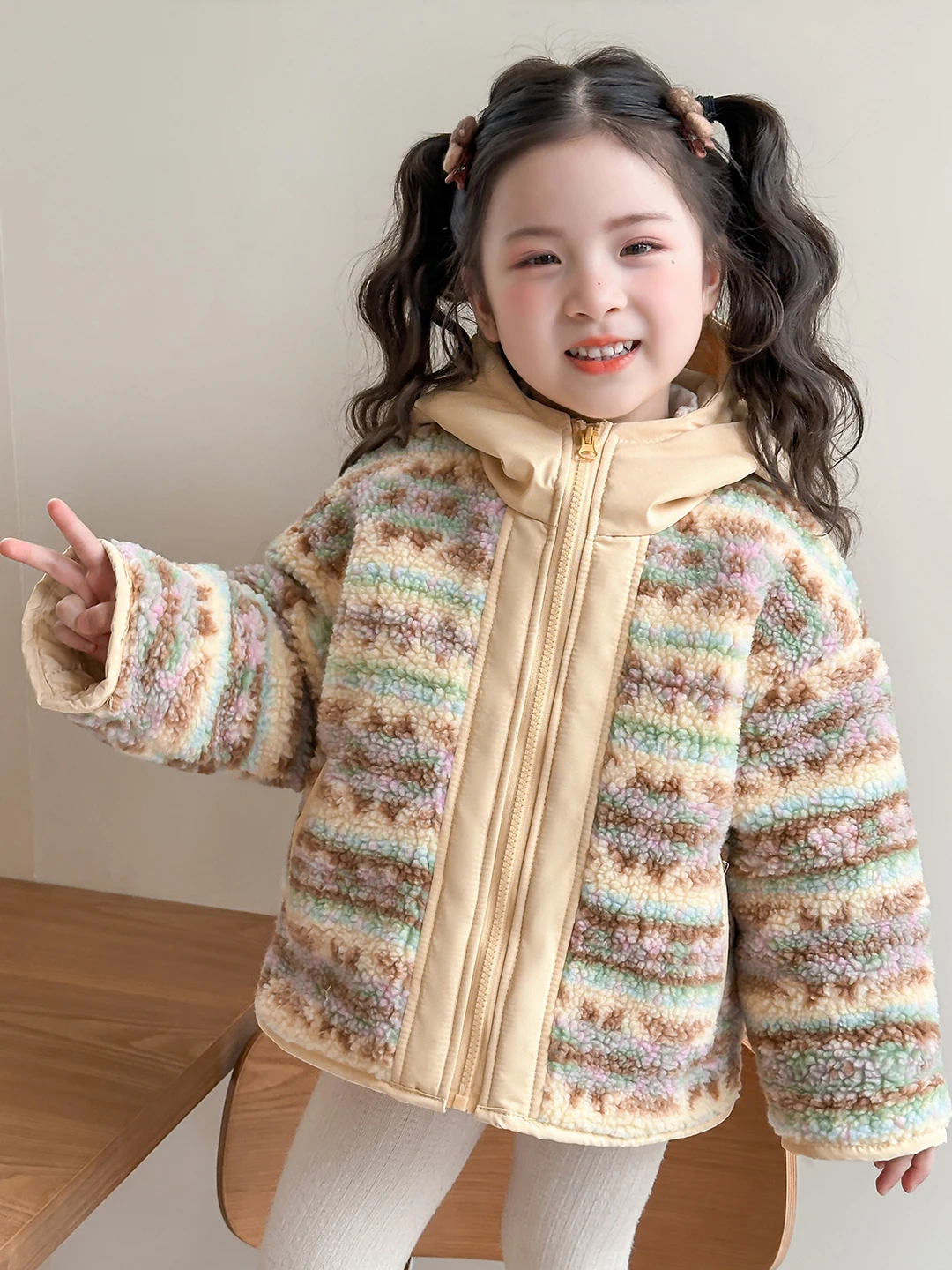 

Детское зимнее пальто из хлопка Thiened, длинное све, теплая верхняя одежда для девочек, модная хлопковая застежка-молния с капюшоном...