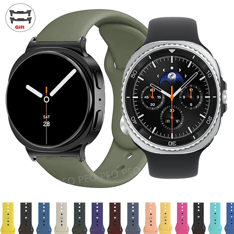 حزام ساعة من السيليكون المحيطي لساعة سامسونج جالاكسي 8 الذكية سوار رياضي سامسونج جالاكسي Watch8 الملحقات الكلاسيكية