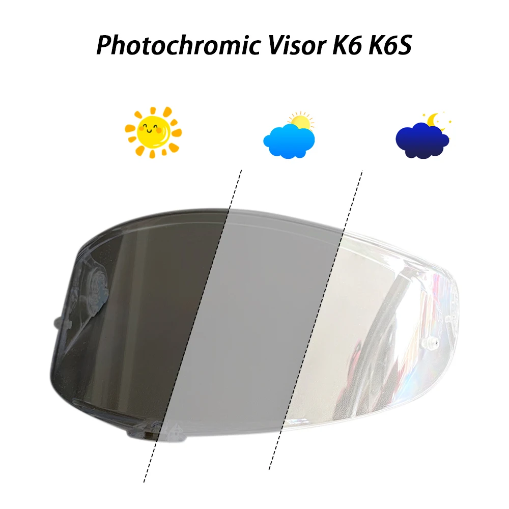 

Мотоциклетный фотохромный козырек для шлема для AGV K6 K6S, козырек для шлема, очки, хромический чайный черный, автоматически темляет линзы