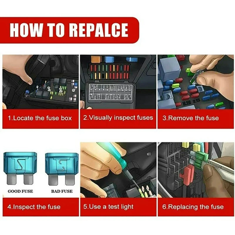 Caminhão Lâmina Car Fuse Kit, Inserção de Seguro, Auto Acessórios, 300 Pcs, 120 Pcs, 60Pcs