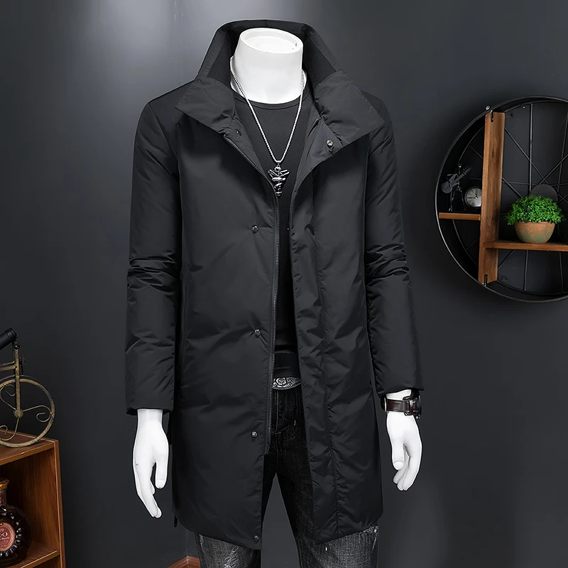 2023 winter jacket 90% white duck down jacket men,Long style mens fashion thicken warm jackets parkas trench coat size M-4XL