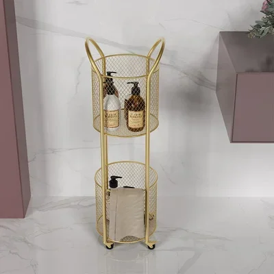 Imagem -04 - Prateleira Nórdica do Ferro do Estilo Cesta Criativa do Armazenamento Metal de Camadas para o Banheiro Roupa Suja Dificultar