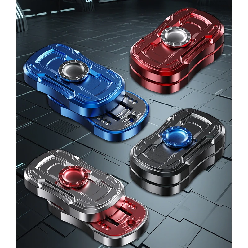 EDC Push Cards Metal Fidget Toy Adults Push Fidget Mechanical Slider ADHD Magnet Fidget For Anxiety Stress Relief Fingertip Gyro
