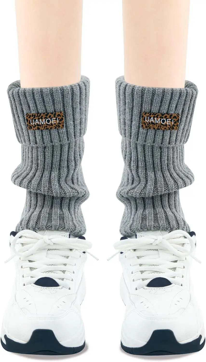 Calentadores de Piernas Tejidos para Niñas, Calcetines Largos de Invierno para Mujer, Calentadores de Piernas Gruesos, Calentadores de Tobillo, Calentadores Largos para Botas