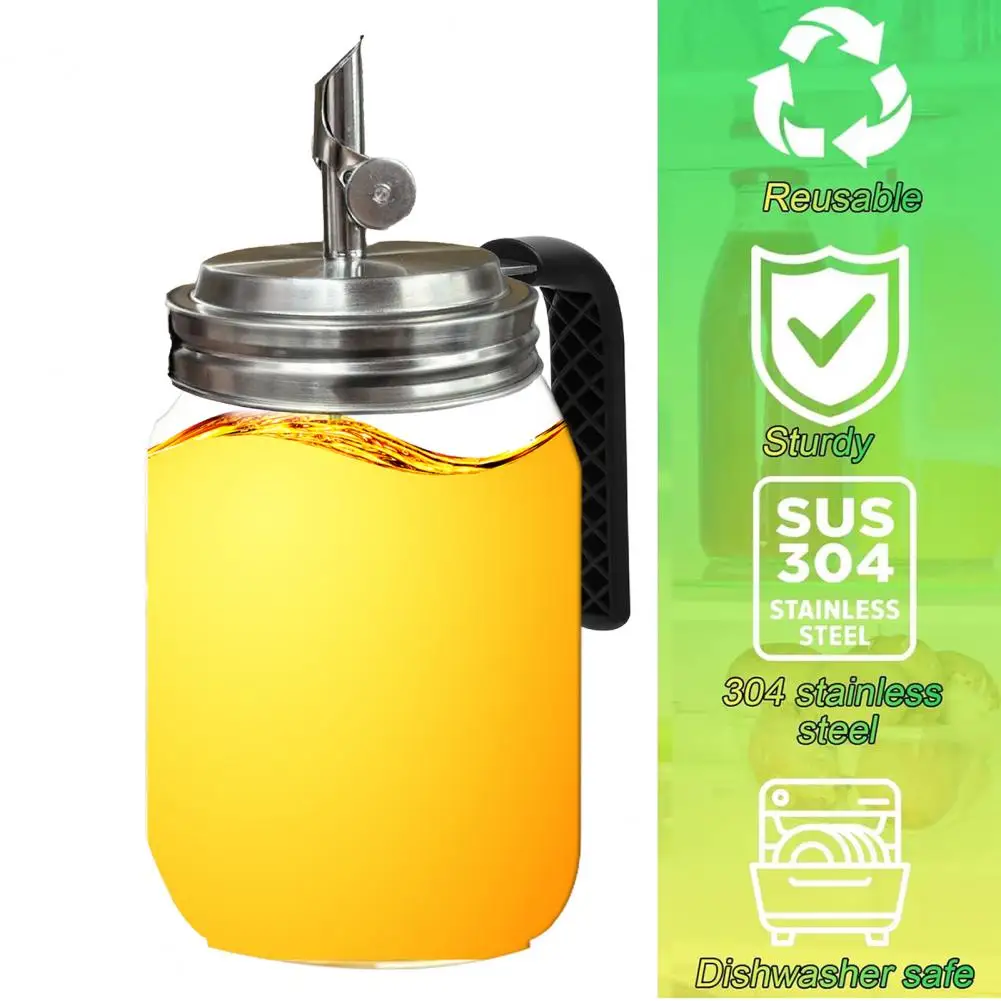 Tapa para verter aceite de tarro de masón, juego de tapa con boquilla para tarro de masón de acero inoxidable para bola, tarros de boca regular, aceite para vinagre para Mason