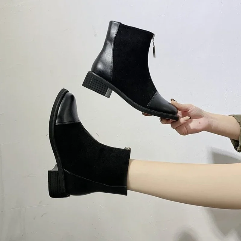 2024 New Women\'s Short Boots Autumn and Winter Shoes Fashion Platform High Heels Women\'s Ankle Boots