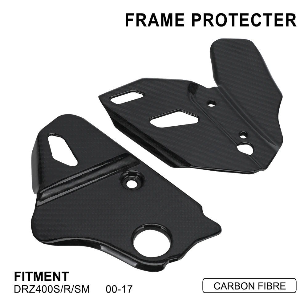 2026 Motorcycle Real Carbon Fiber Frame Guards Protection for DRZ400S/R/SM 2000-2017 Dirt Bike, BLACK
