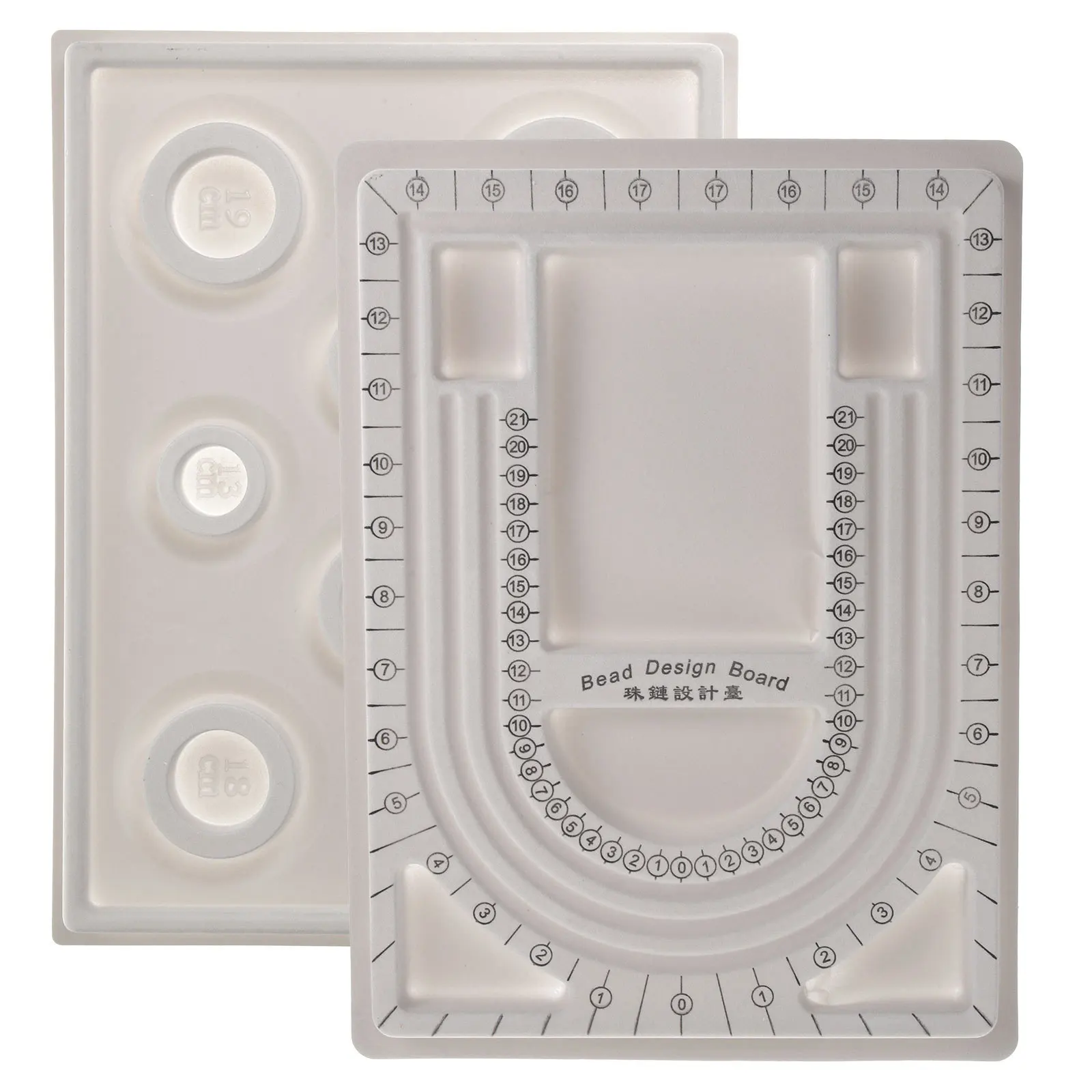 

2Pcs Jewelry Bead Design Boards Sturdy DIY Necklace Bracelet Craft Tool Stable Beads Holder Creative Design Plate for Beading