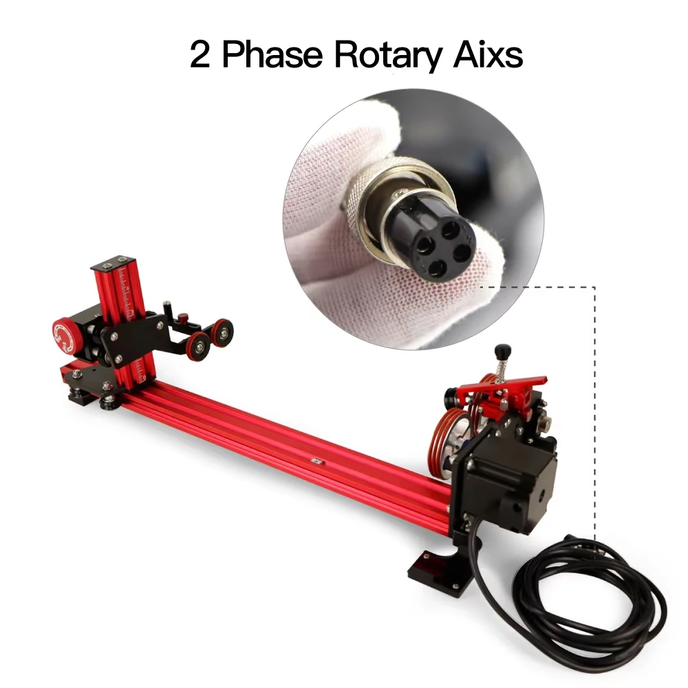 Rotary Roller Attachment For CO2 Laser Engraver 2/3 Phase Stepper Motor Cylindrical Object 360° Engraving