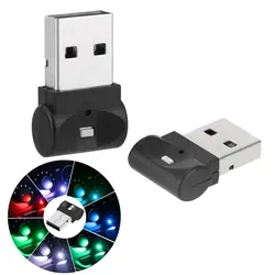 Mini USB Car Foot Light PC Auto Interior 7 Colors RGB LED Atmosphere Light Decorative Lamp Plug And Play Emergency Lighting