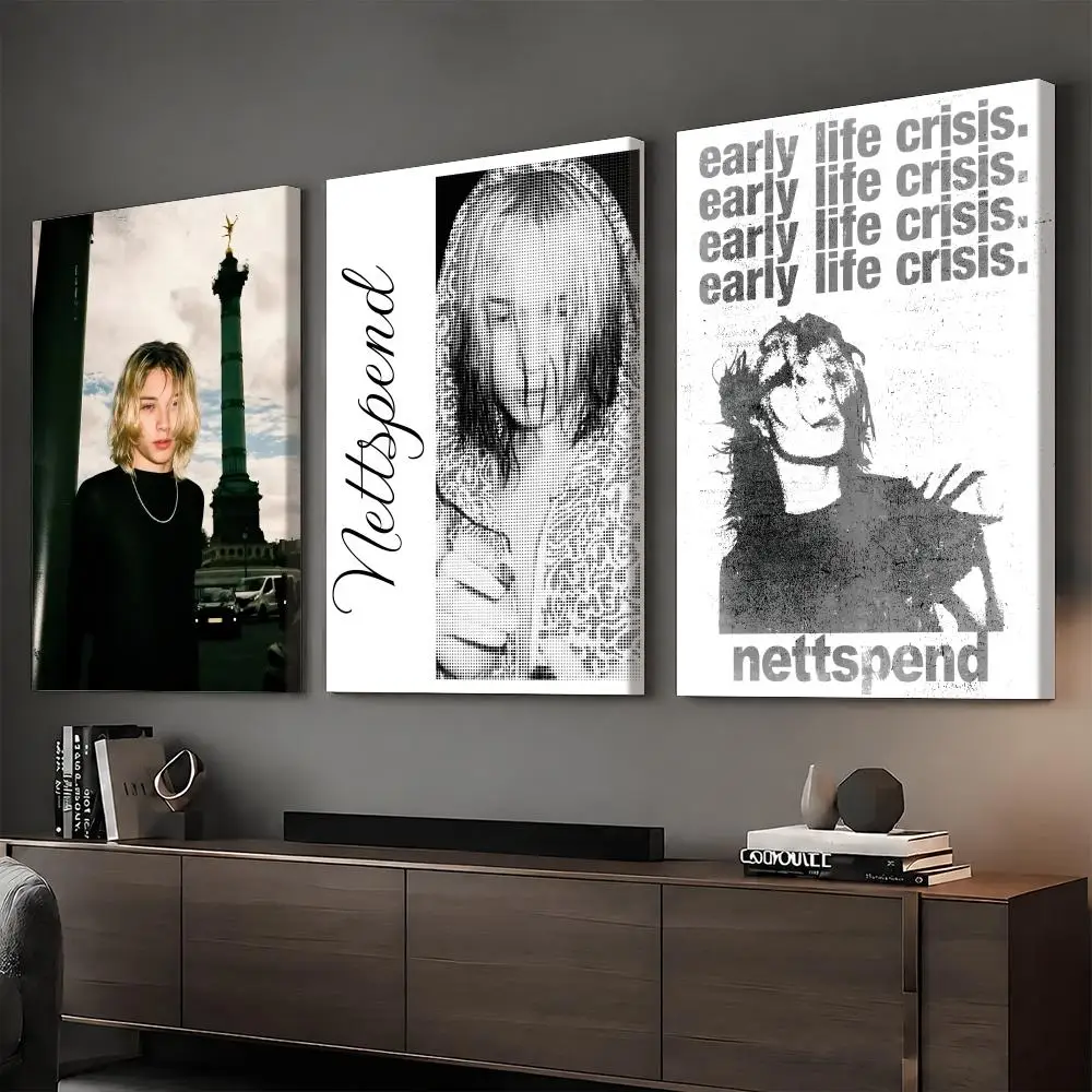 N-Nettspend Singer Rapper Painting Calligraphy HD Modern Style Inner Frame Canvas Bedroom Room Hallway Wall Art Decor