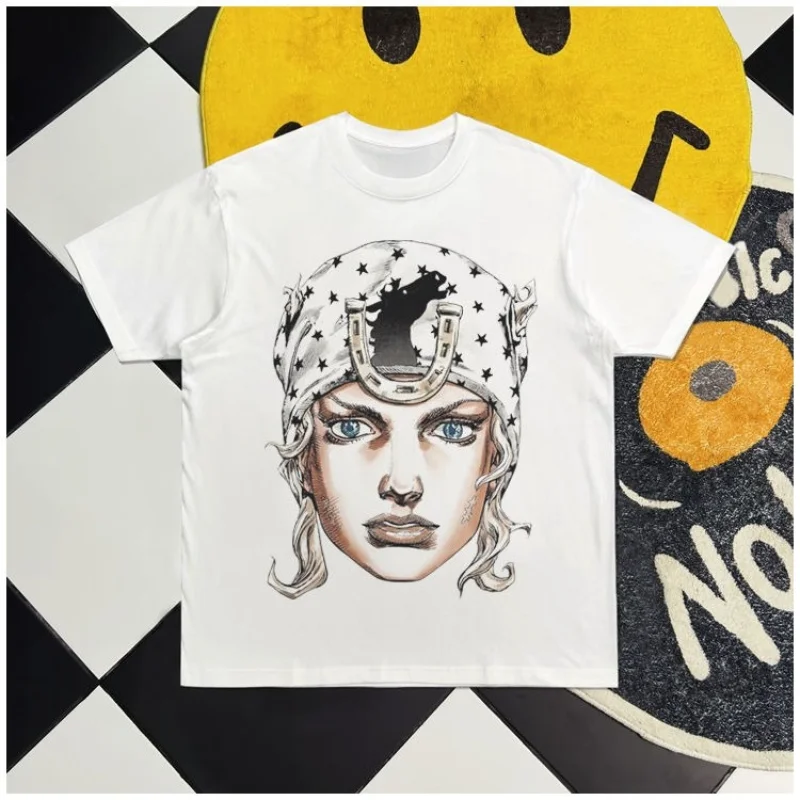 

JOJO Yoro Jonny Big Avatar T-shirt Men's Short-sleeved American Retro Pure Cotton Casual Men's and Women's Same Pure Cotton Top