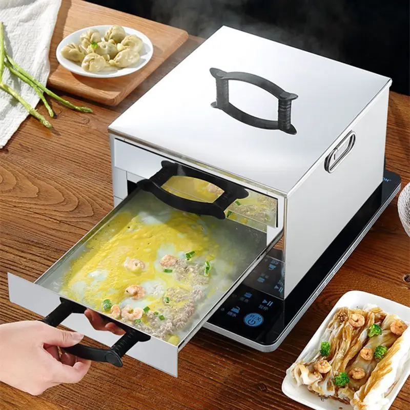 

Rice noodle machine household small stainless steel small mini rice noodle steaming plate tool steaming box Guangdong rice
