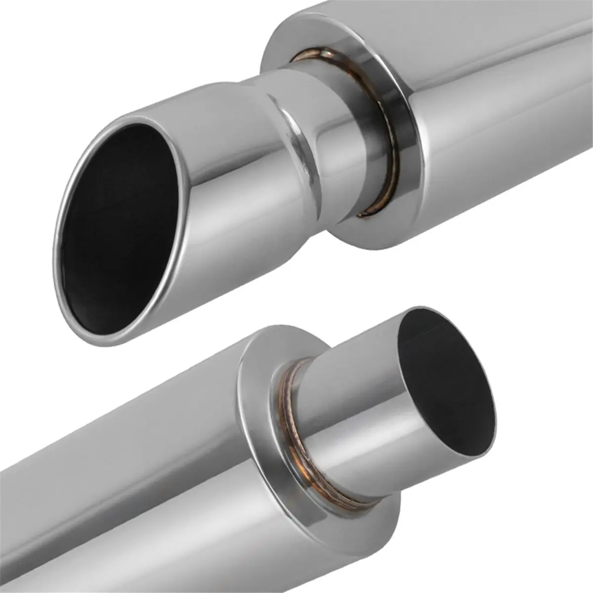 compatible-1pcs-universal-stainless-steel-car-exhaust-muffler-silver-rear-tail-throat-pipe