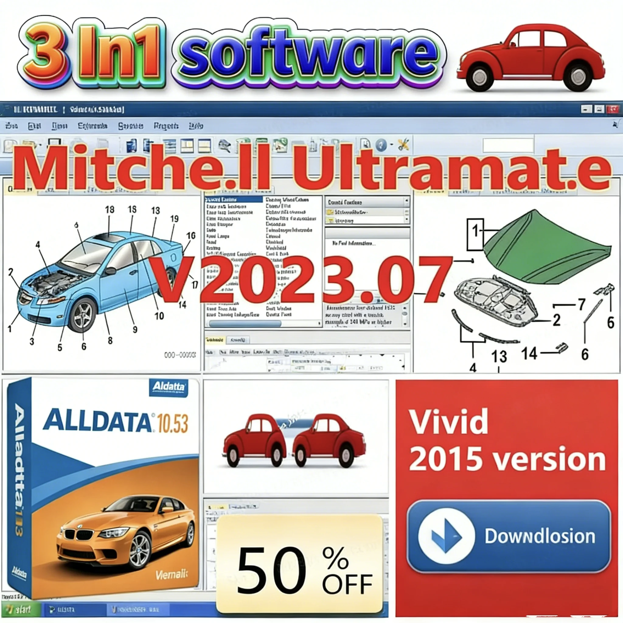 

2025 Mitche/ll Ultramate 2023.07 Complete Advanced Estimating System + HAYNES PRO Vivid 2015 Automotive Workshop + Alldata 10.53