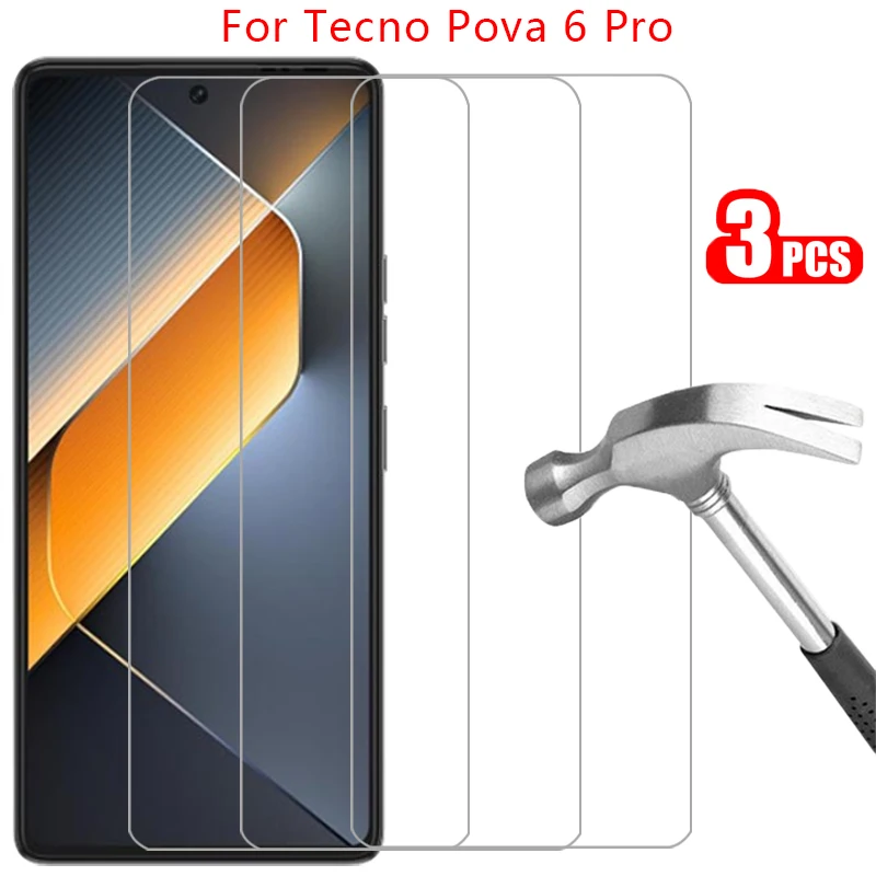 protective tempered glass for tecno pova 6 pro screen protector on techno pova6 pova6pro 6pro 5g phone film glas 9h tehno texno