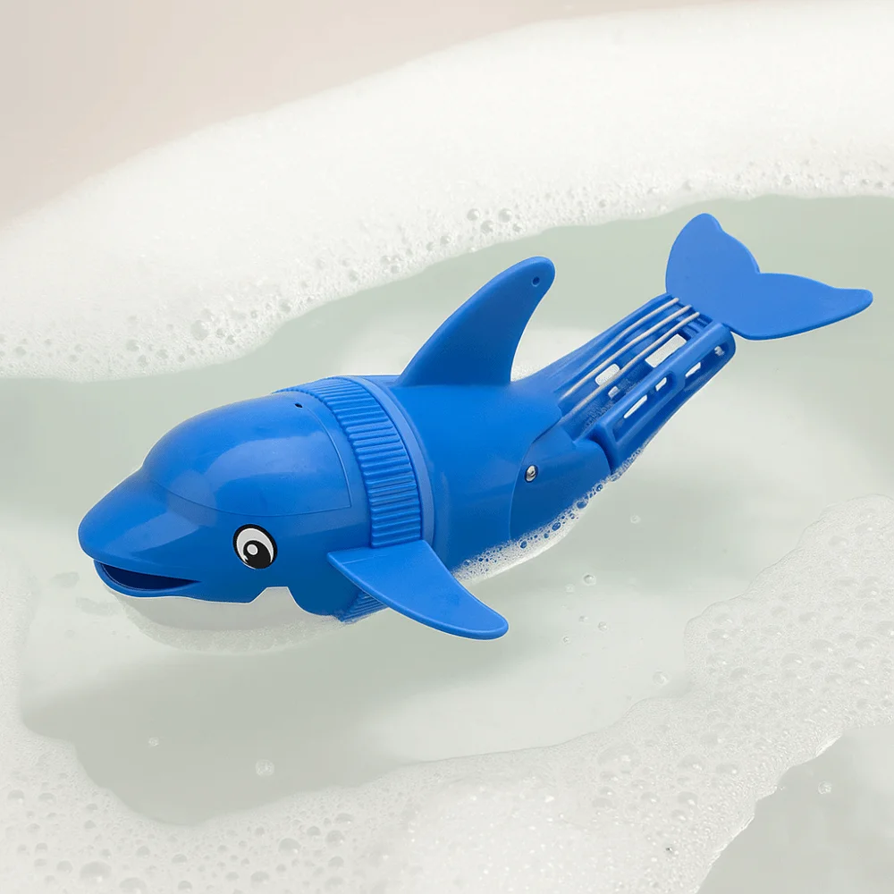 Cartoon Design Elektrische Dolfijn Elektrisch Aangedreven Rolling Motion Bad Swingende Actie Watergeactiveerde Elektrische Swingende Vis