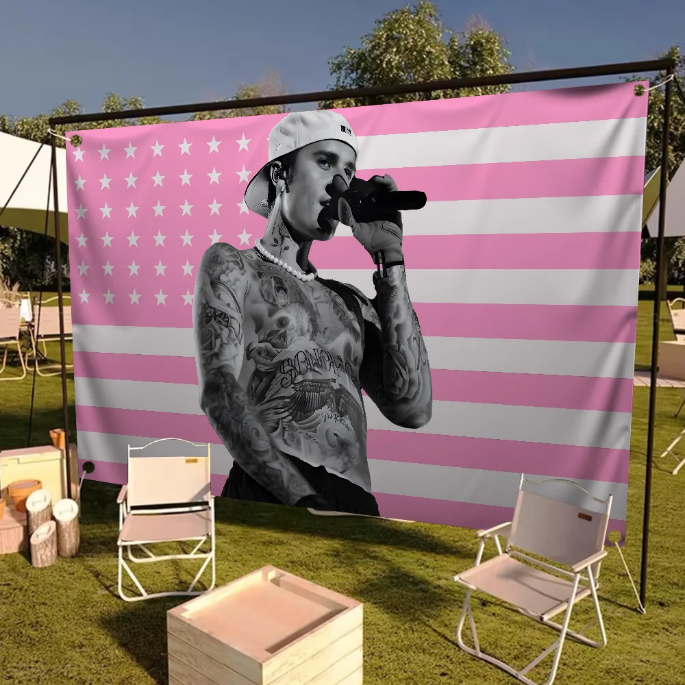 Sänger USA J-Justin Bieber Flagge für Gartenflaggen Party Wohnzimmer Home Balkon Wanddekoration Banner Schlafzimmer Wandteppich Outdoor