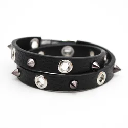 High Quality Alloy  Women Bracelet Fashion Punk Rivet Wrap Bracelet Leather Bracelet For Women Jewelry Gift