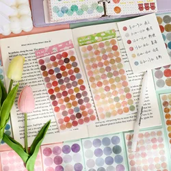 6 vellen veelkleurige cirkel dot diy beschrijfbare stickers Morandi kleur ronde dot stickers voor kunst diy ambachten album dagboek planner