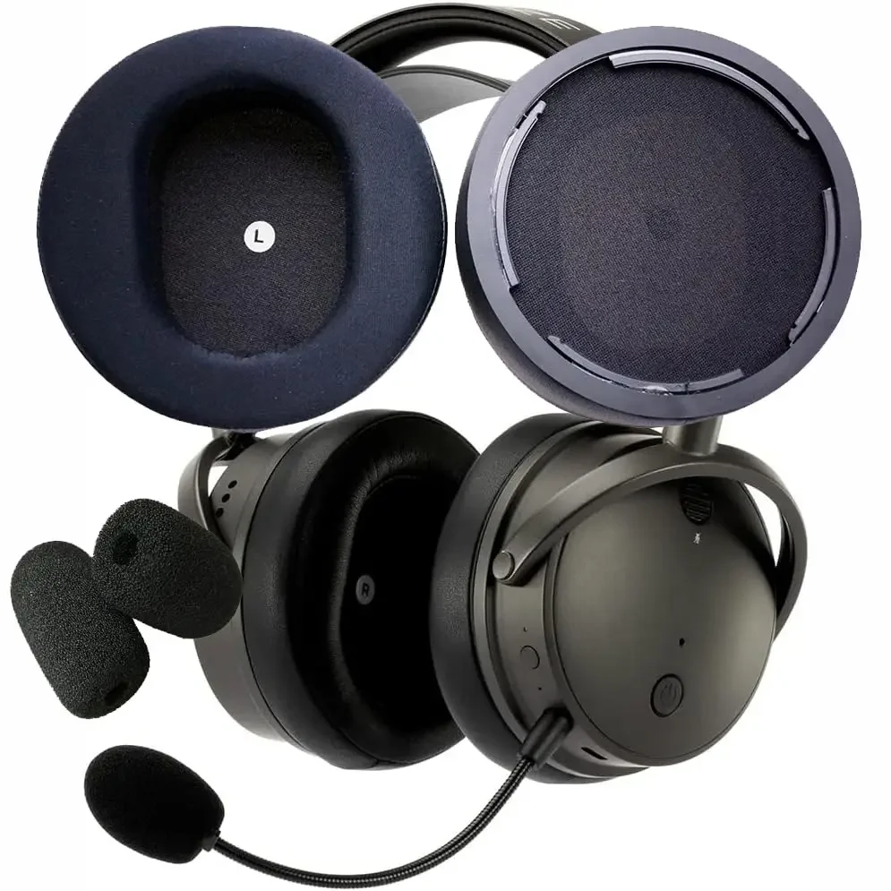 V-MOTA-Almofadas auriculares e microfone, esponja à prova de vento, compatível com Audeze, Maxwell, Ayden Gaming Headset, almofadas auriculares, 1 conjunto