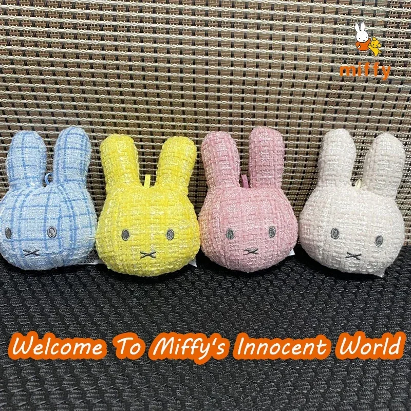 Cute Miffy Plush Doll Creative Cartoon Rabbit Head Backpack Anime Accessories Dopamine Couple Style Fluffy Stuffed Toy Girl Gift