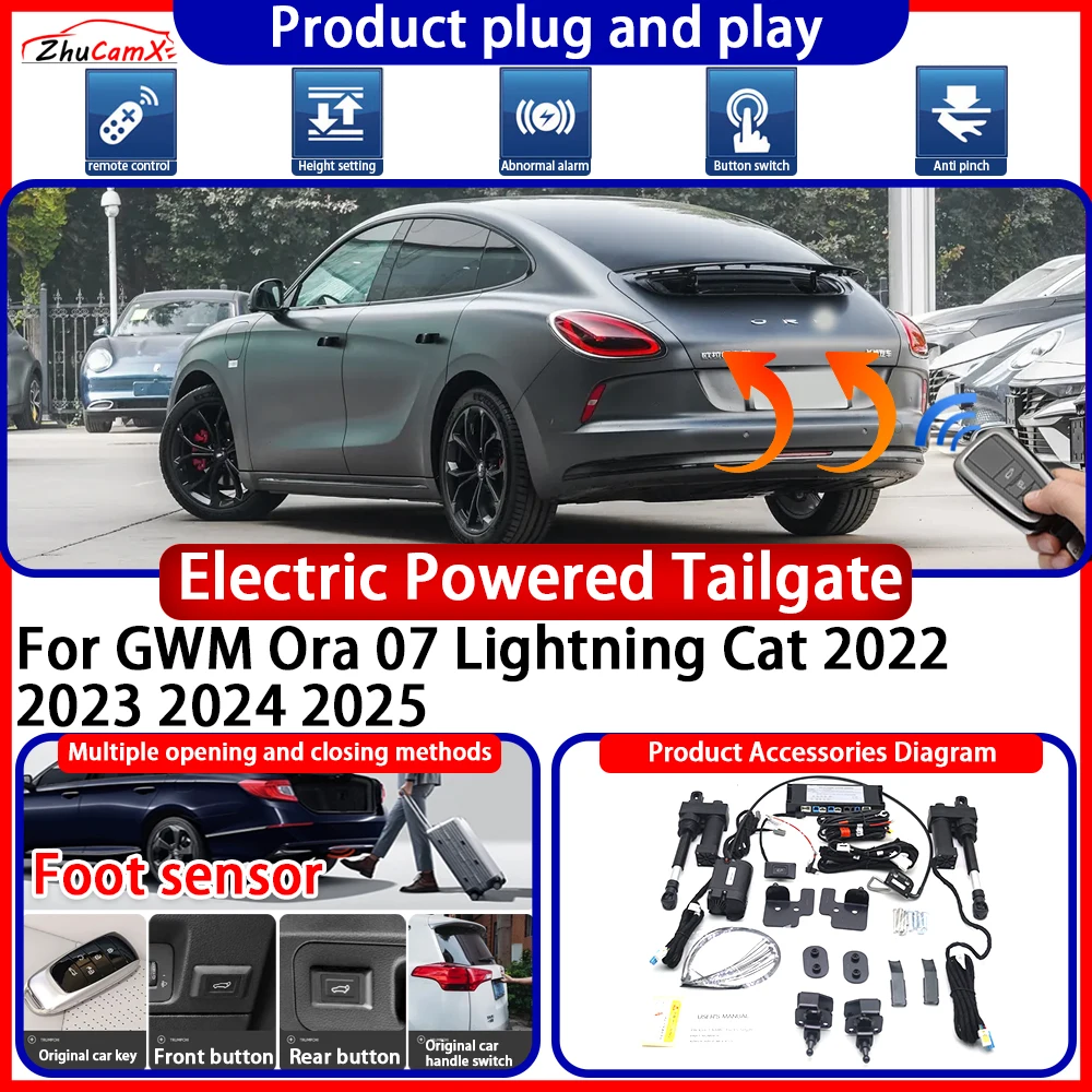 ZhuCamX Electric OEM Powered Tailgate for GWM Ora 07 Lightning Cat 2022 2023 2024 2025 Anti Pinch Smart Intelligent Control Gate