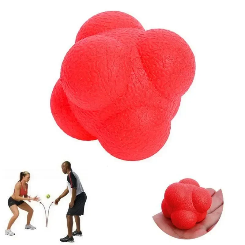 Bola de reacción Hexagonal de silicona para ejercicio, pelota de reacción de 5,5 cm, agilidad, coordinación, reflejo, deportes, Fitness,