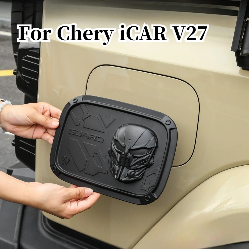 

Для Chery iCAR V27 2026+ Черная защитная накладка на крышку топливного бака и порт зарядки, жесткая, для внешнего декора и модификации
