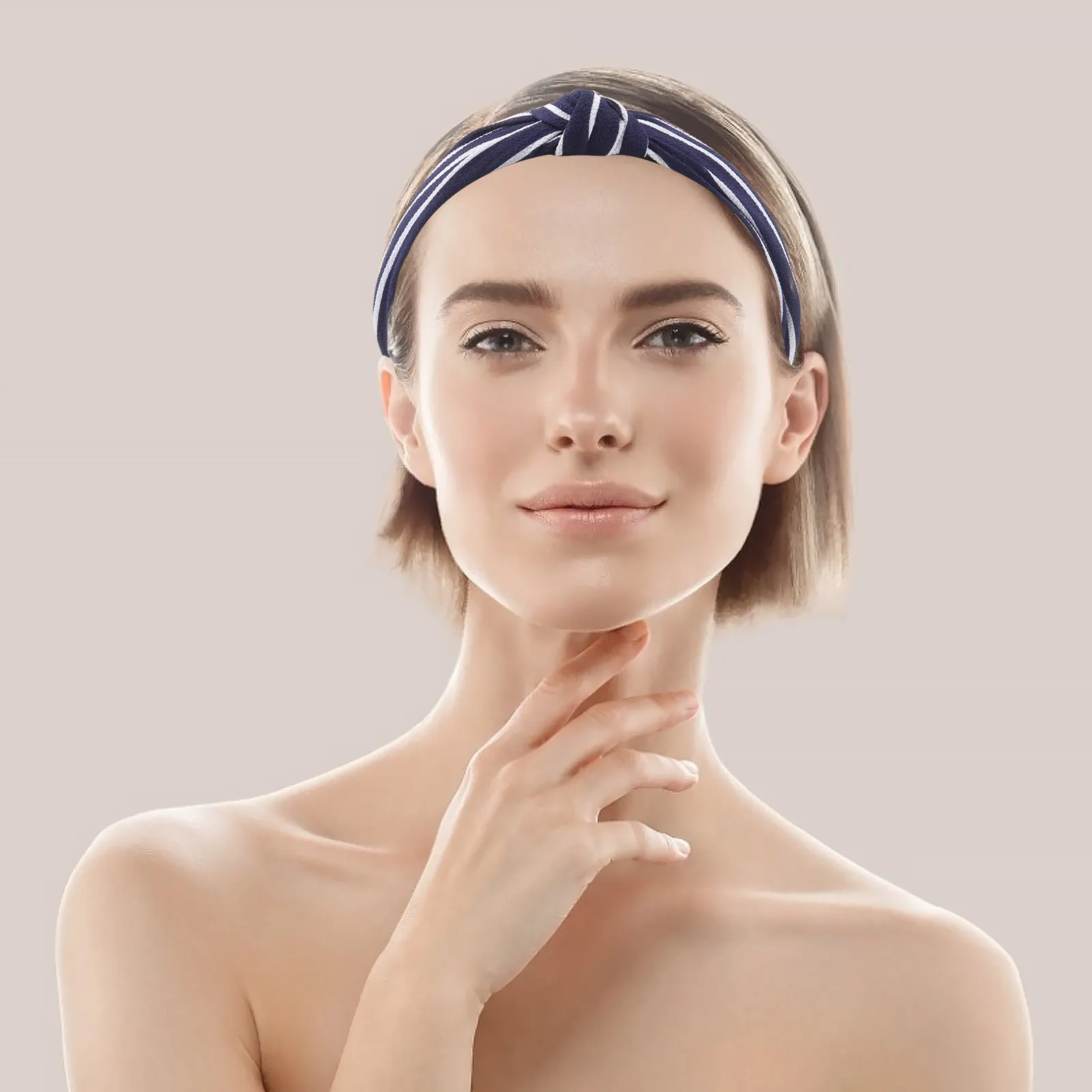 3Pcs Cloth Hairbands Knot Hoop Women Wide Stripe Cross Headband Charming Comfortable Accessory Wedding Birthday