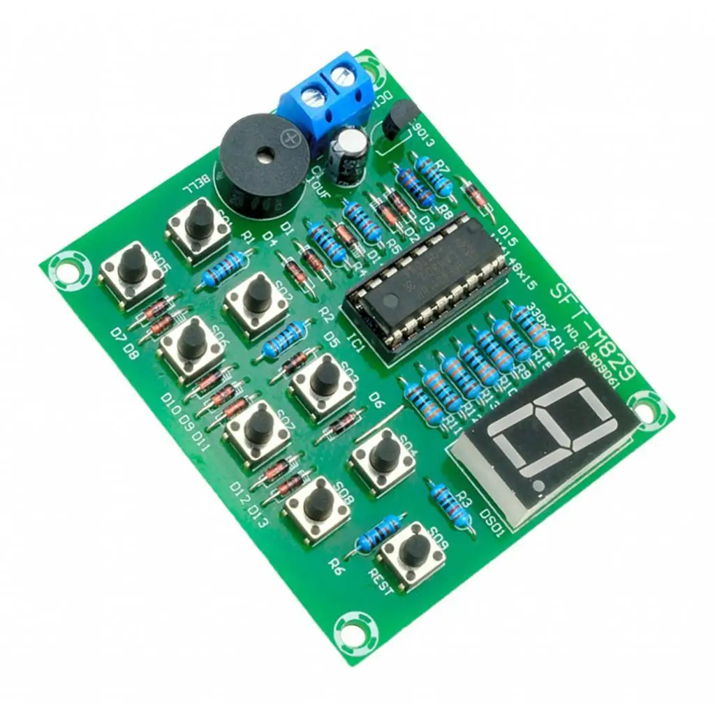 Answering Machine Modulet Electronic DIY Kit 8 Channel CD4511 Learning Circuit Board for Electronic Training