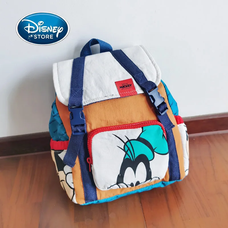

Disney Mickey Baby Schoolbag Kindergarten 3-5 Years Old Children Backpack Lightweight Boy Girl Color Block Drawstring Book Bags