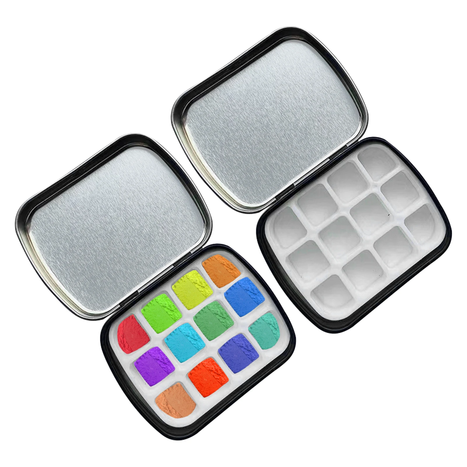 2 шт. DIY путешествия мини пустой металл уличная живопись портативный миксер искусства акварельная палитра коробка встроенный лоток для краски с крышкой