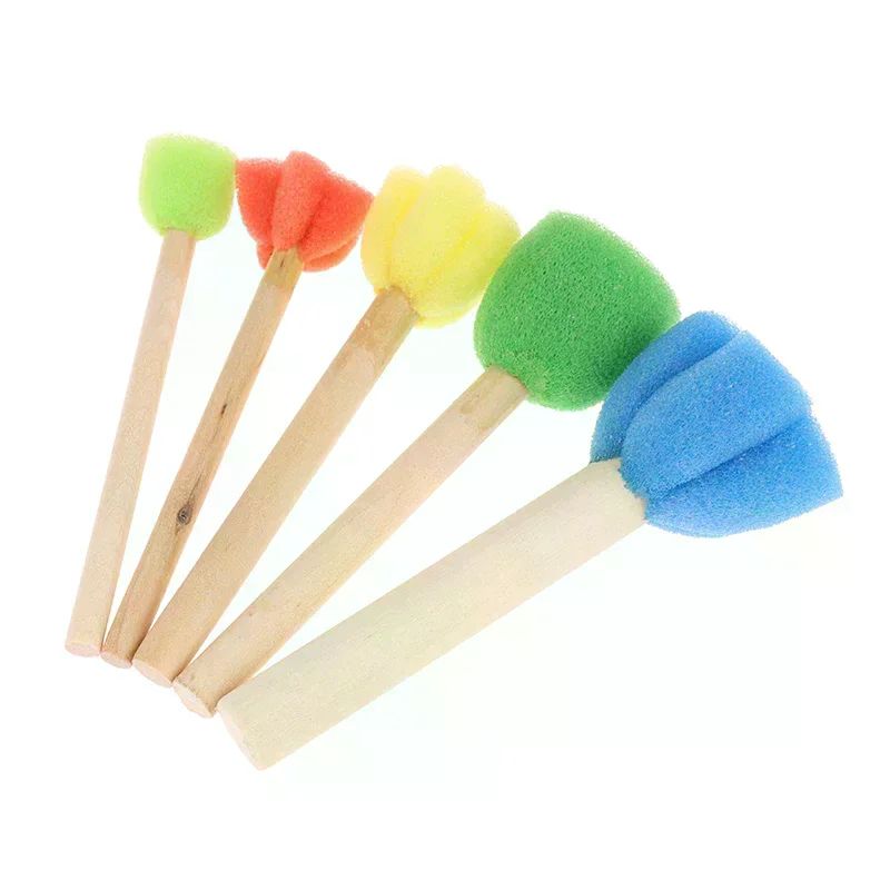 Kids Toddler Sponge Stamp Brush Kits Flower Drawing Toys for Children Paint Art - For Daily Use