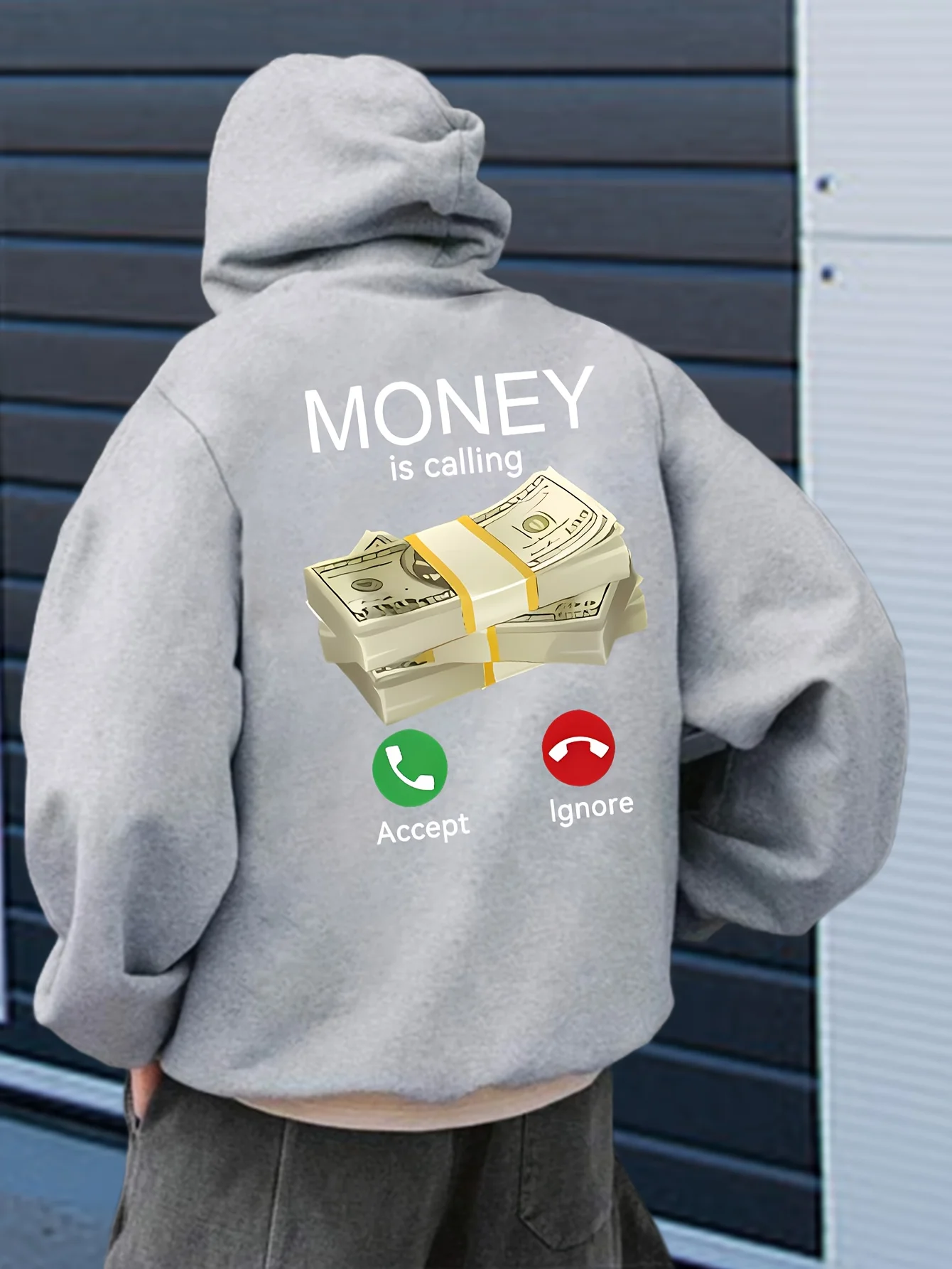 

American hip-hop street loose fleece pullover jacket for men, long-sleeved hooded coat