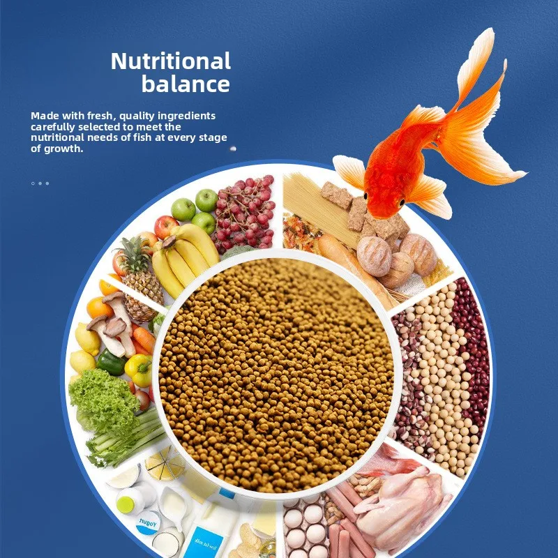 HUACHU 2mm Spirulina Goldfish & Koi Food - Natural Color Enhancing Formula for Vibrant Red, Orange & Yellow Colors