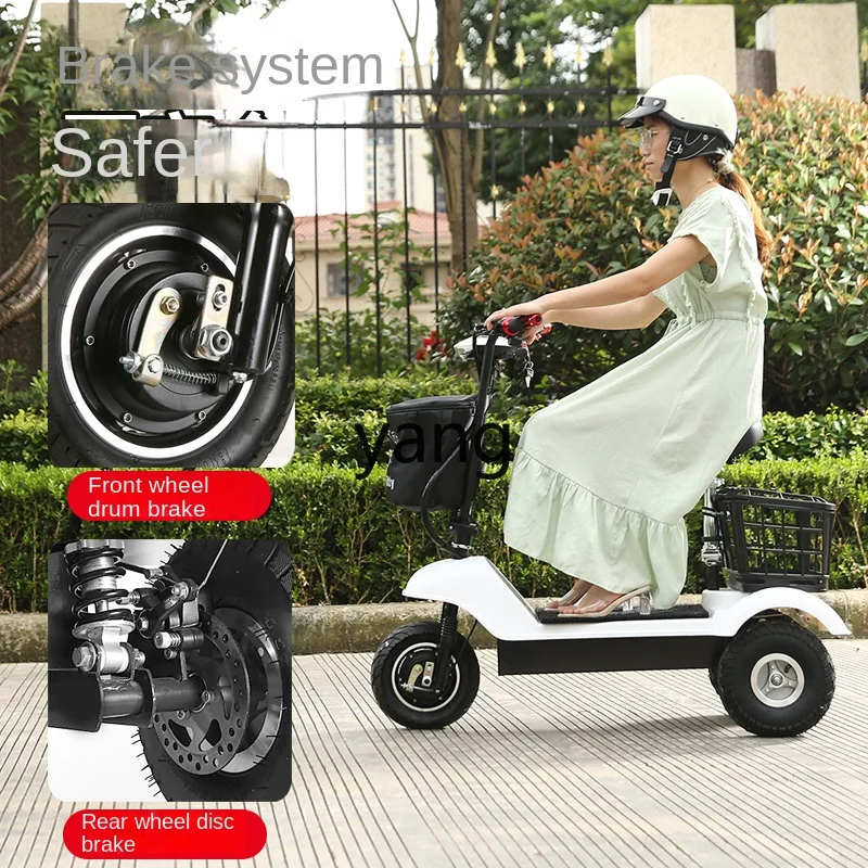 Yjq Mini Electric Tricycle Women\'s Foldable and Convenient Adult Small Battery Car Scooter