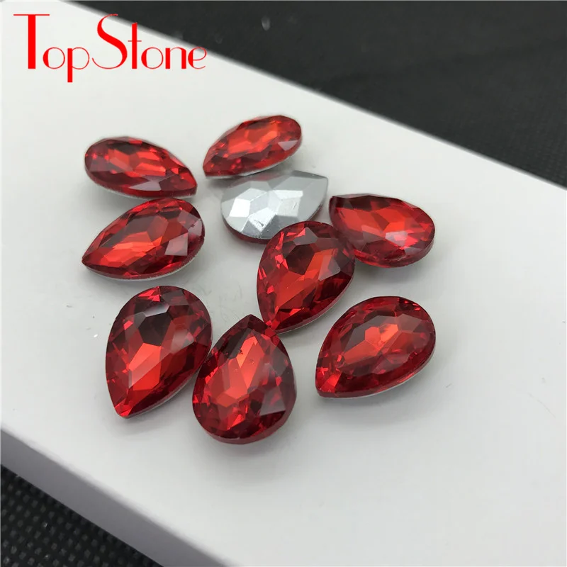 TopStone جميع الأحجام الألوان دمعة زجاج كريستال يتوهم حجر وأشار الظهر حجر الراين قطرة لصنع المجوهرات #3