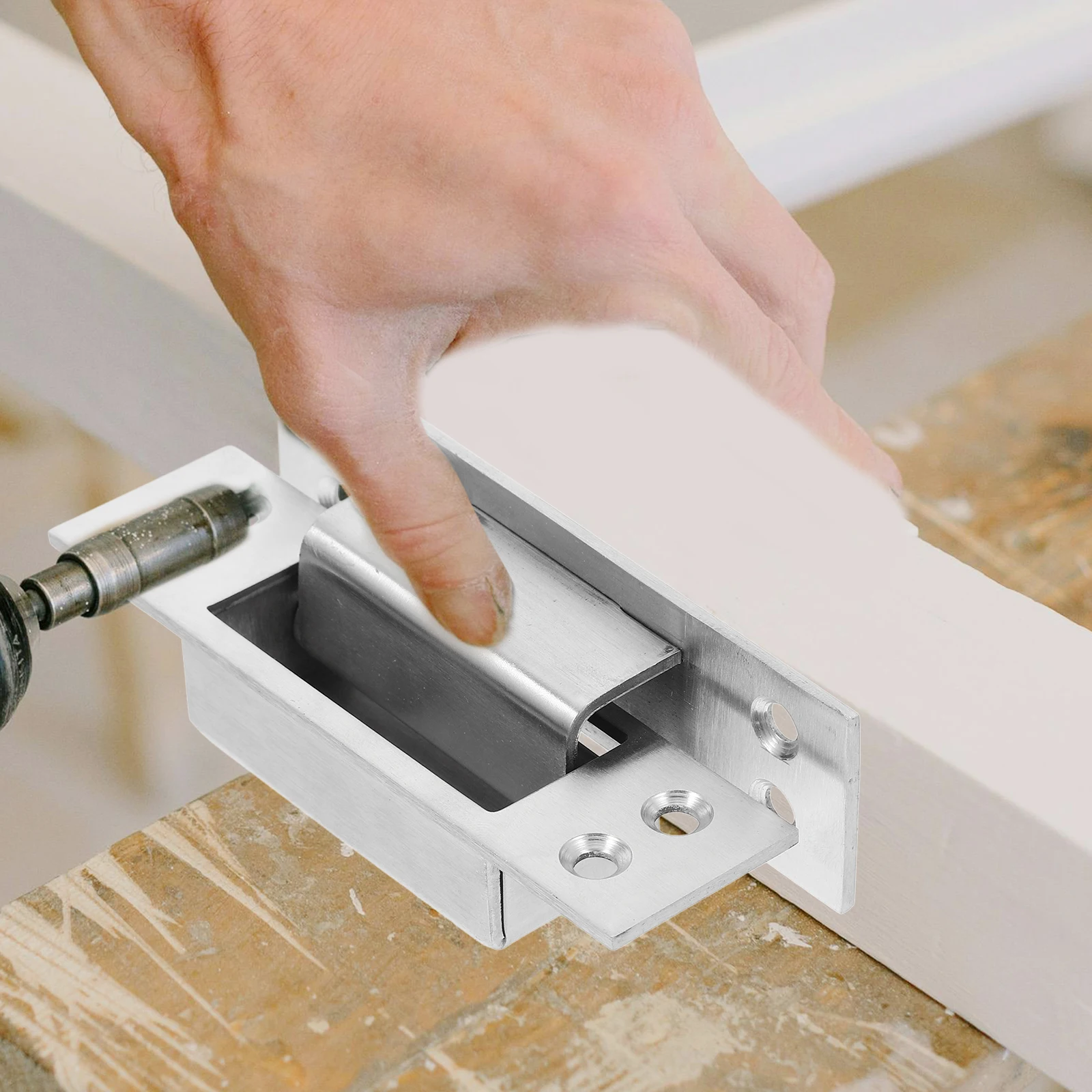 

Invisible Hinges Silver Stainless Steel Thickened Cabinet Hinges Heavy Duty Smooth Operation Wooden Box Hidden Hinge Garage Door