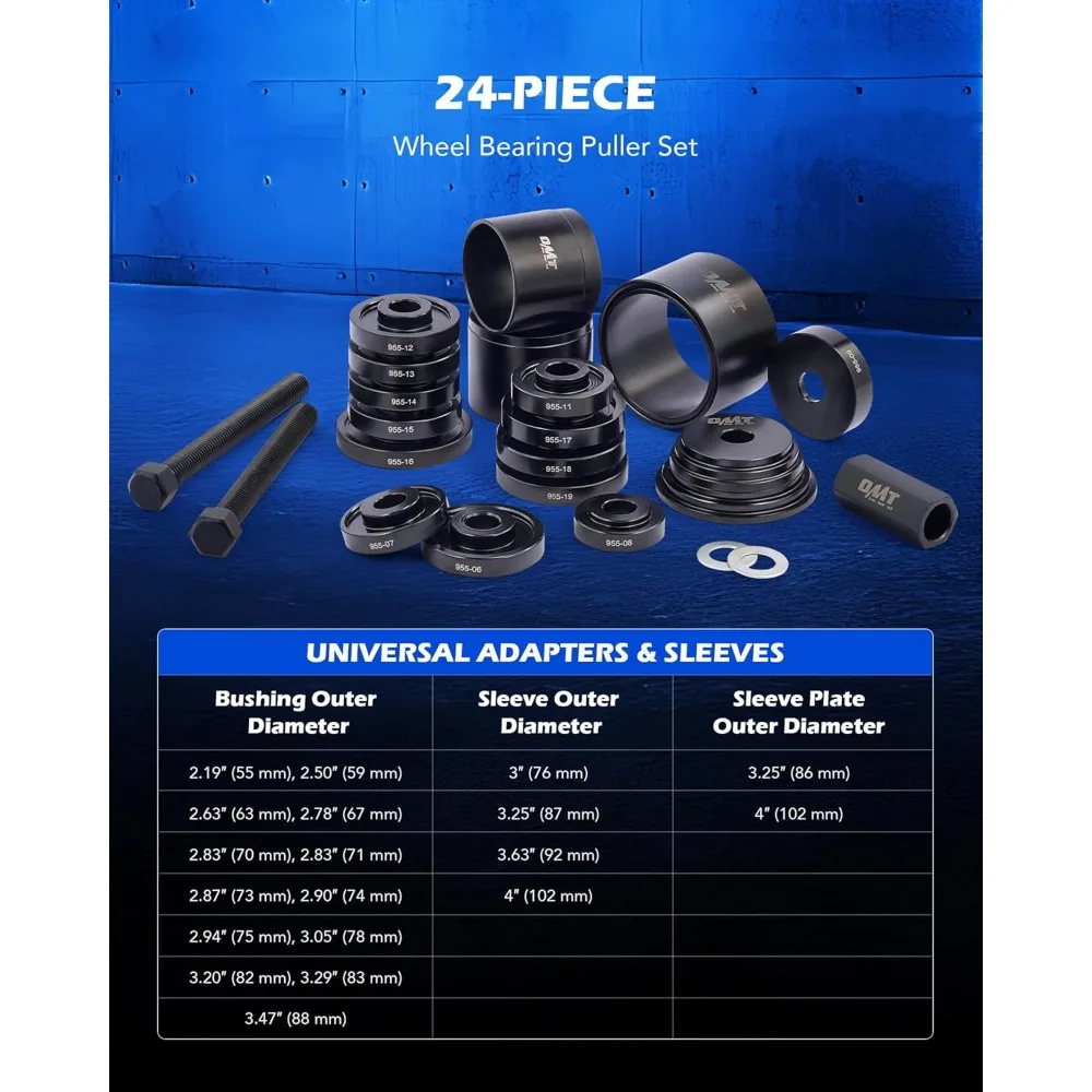 

Wheel Bearing Press Kit Front Wheel Drive Bearing Removal Installation Tool Set with Sliding Screws Universal Bushings