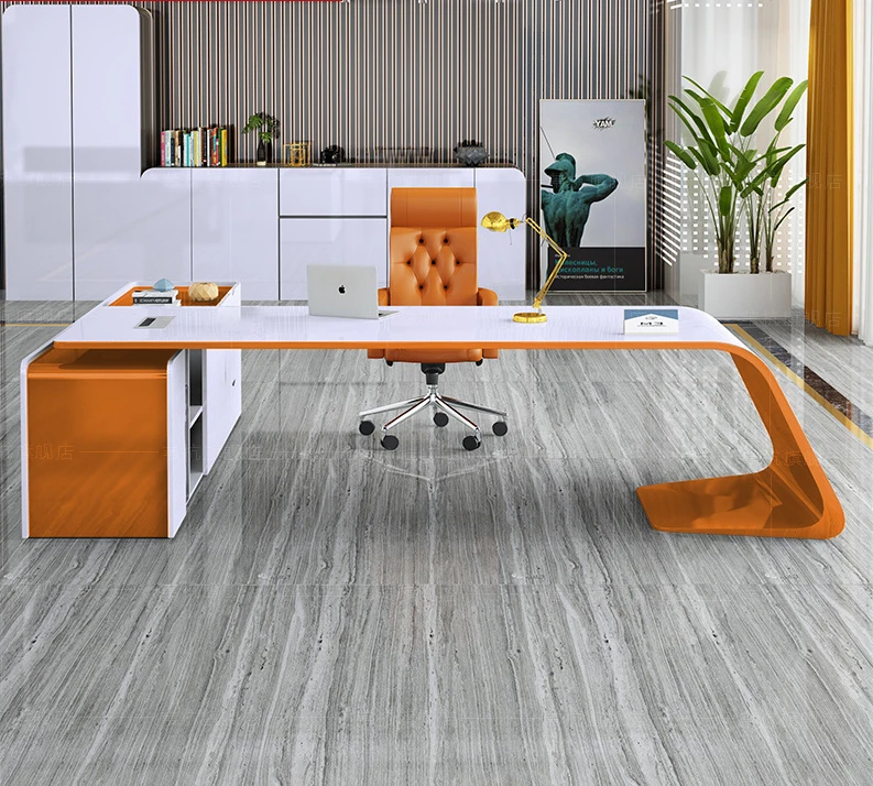 Boss's desk, CEO's desk, minimalist modern supervisor's desk, large shift desk, manager's office desk and chair combination