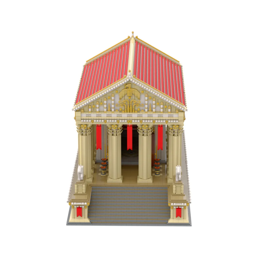 MOC Alte Römische Tempel Modell Bausteine Nimes Pantheon Quadratische Tempel Etruskischen Tempel Kirche Architektur Ziegel Spielzeug Geschenk