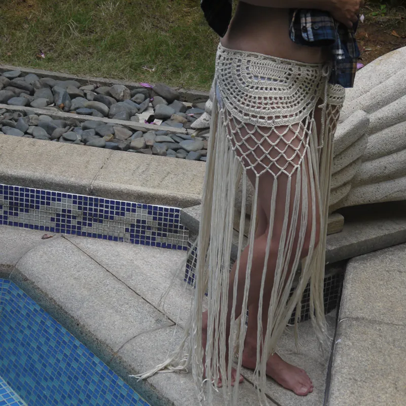 Global Hot-selling Hand-crocheted Beach Half-length skirt Bikini Swimsuit Cover-Ups