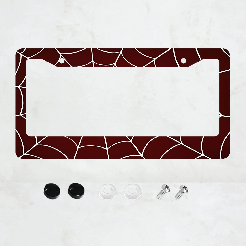 

1 шт. рамка для номерного знака с 2 отверстиями, дизайн «Красная паутина», алюминиевый материал, 6x12 дюймов, в комплекте с винтами, идеально подходит для украшения автомобиля.