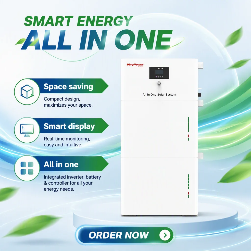 Built-in Off-grid 5KW Inverter ESS 48V 51.2V 300Ah Battery Pack 10kWh 15kWh All-in-one Mobile Home Solar Energy Storage System