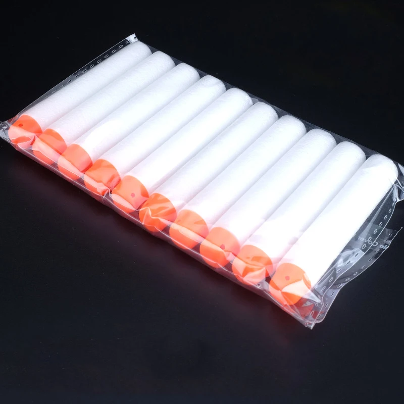 50pcs Glow In Dark Luminous EVA Soft Bullet Gun Foam Compatible hNERFs Elite Gun Accessories Fluorescent Darts Kids Outdoor Toy