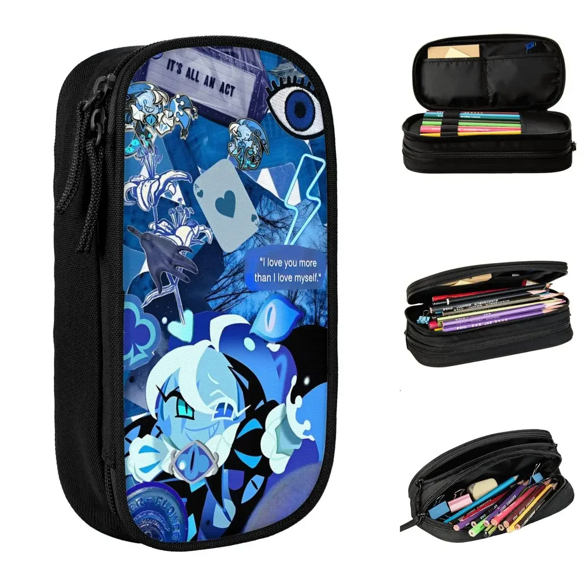 

Shadow Milk Cookie Run Kingdom Pencil Case Cute Cartoon Anime Pen Bag Student Big Capacity Students School Gift Pencilcases