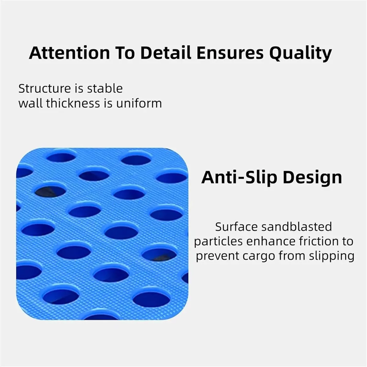 Moisture- Plastic Pallet with Breathable Mesh Ventilation, Suitable for Basements, Warehouses GRAY